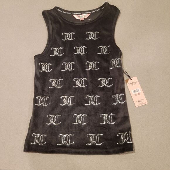 Juicy Couture Velvet Black Tank Top Sleepwear Size Small - Picture 1 of 7